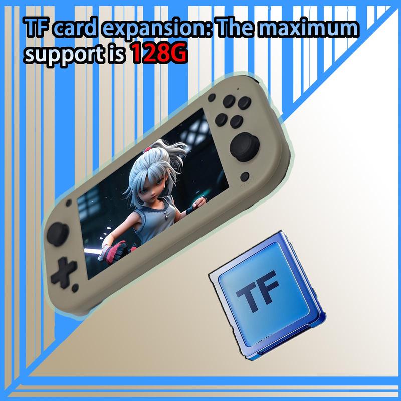 Rechargeable Handheld Game Console, 4.3 Inch IPS Full Fitment HD Screen Game Console, Ideal Home Game Console & Console, Perfect Gift for Boyfriend & Game Lovers, Protective 5