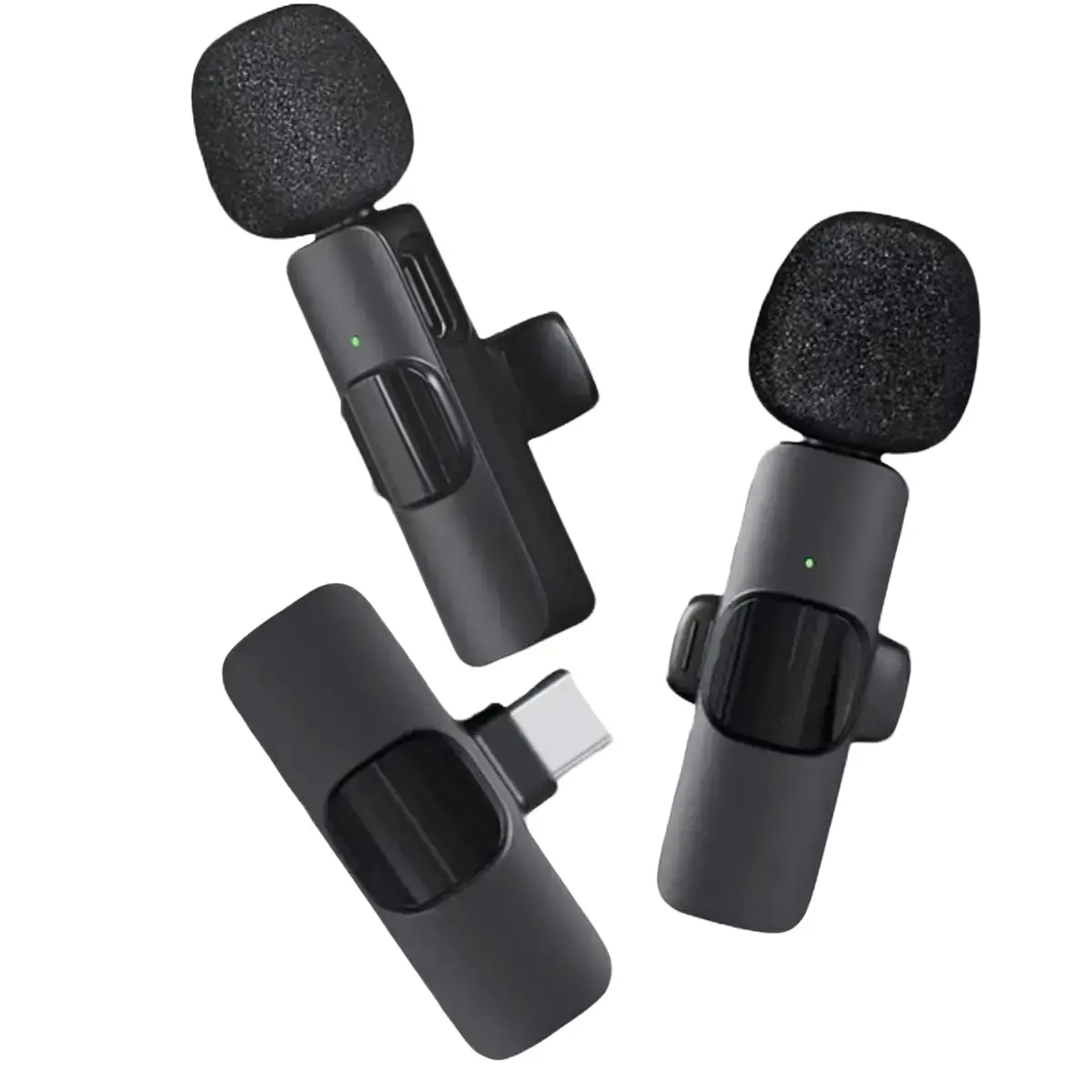 xqxm Mikrofon Clip On Wireless 2.4Ghz Lavalier Mic Plug and Play for Android and IOS Live Streaming Gaming dan konten kreator Portable Nirkabel UHF Mic Microphone Splitter Bluetooth