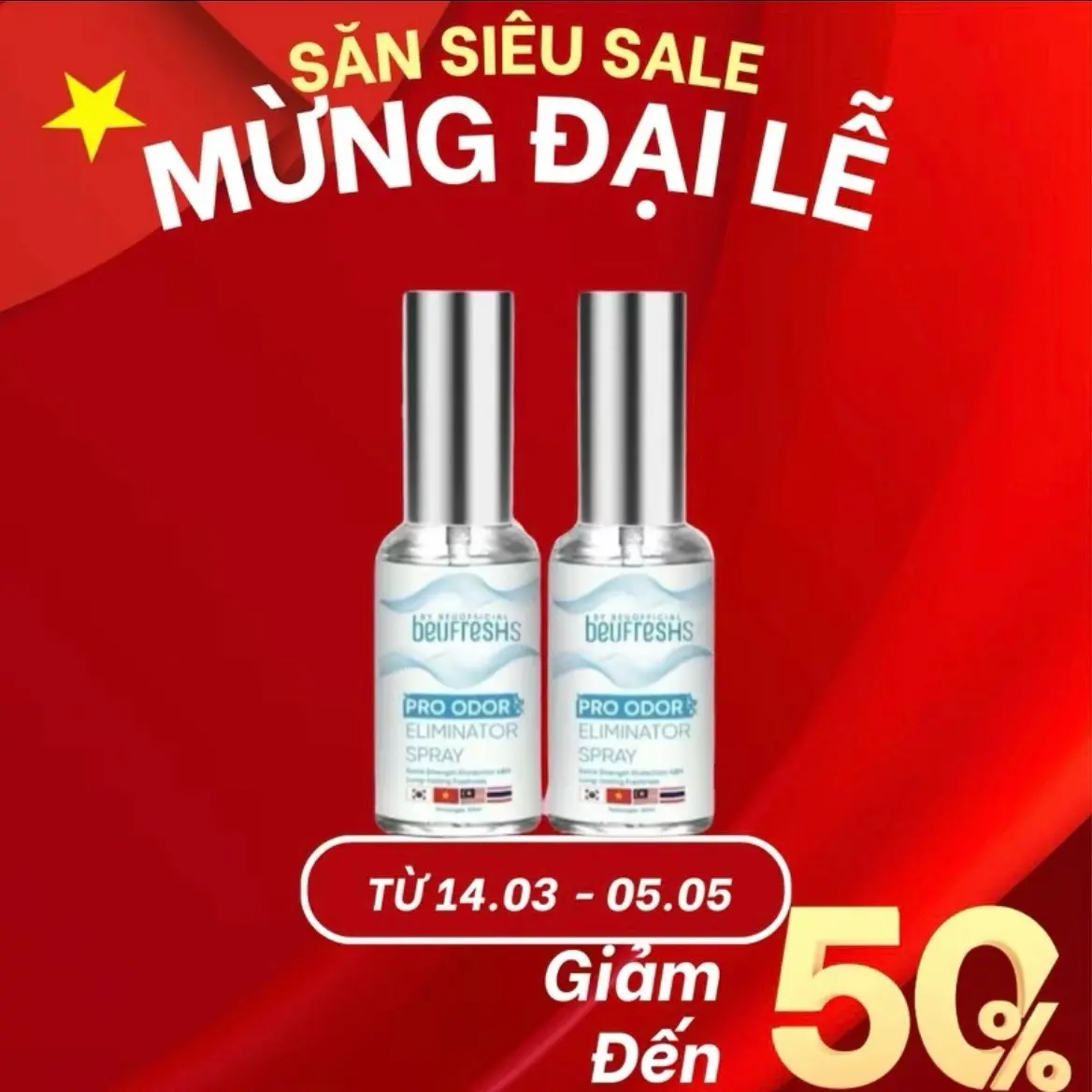 ￼Mua 1 tặng 1  BEUFRESHS xịt khử mùi hôi nách ngăn tiết mồ hôi hạn chế mùi cơ thể 30ml,