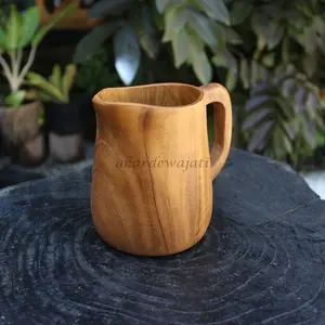 Milk jug coffee latte art - Teko susu hias kopi latte kayu jati
