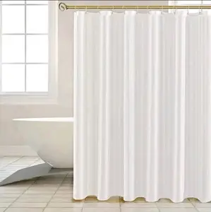 Tirai Kamar Mandi Ukuran 200 x 200 Cm Shower Curtain Bahan Polyester warna putih polos