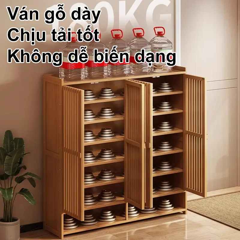 AI Tủ giày 6/7/8 tầng Kệ giày tre có cửa 5
