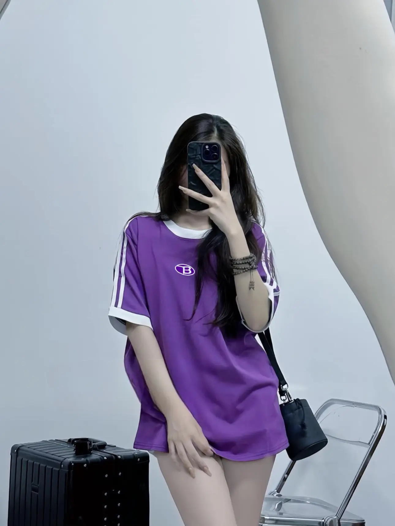 Áo Phông chất cotton 3158 - chữ B thêu (freesize 40-70kg)