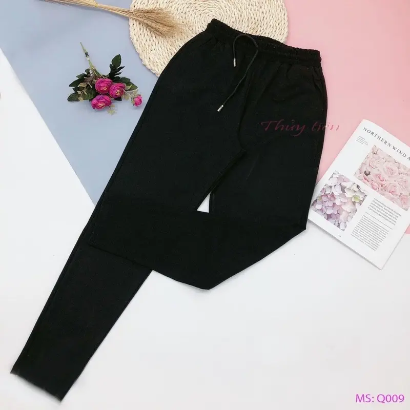 Quần bom, quần baggy trơn bigsize tới 85kg, lưng thun có dây rút, chất liệu umi hàn co giãn 4 chiều, có túi 2 bên