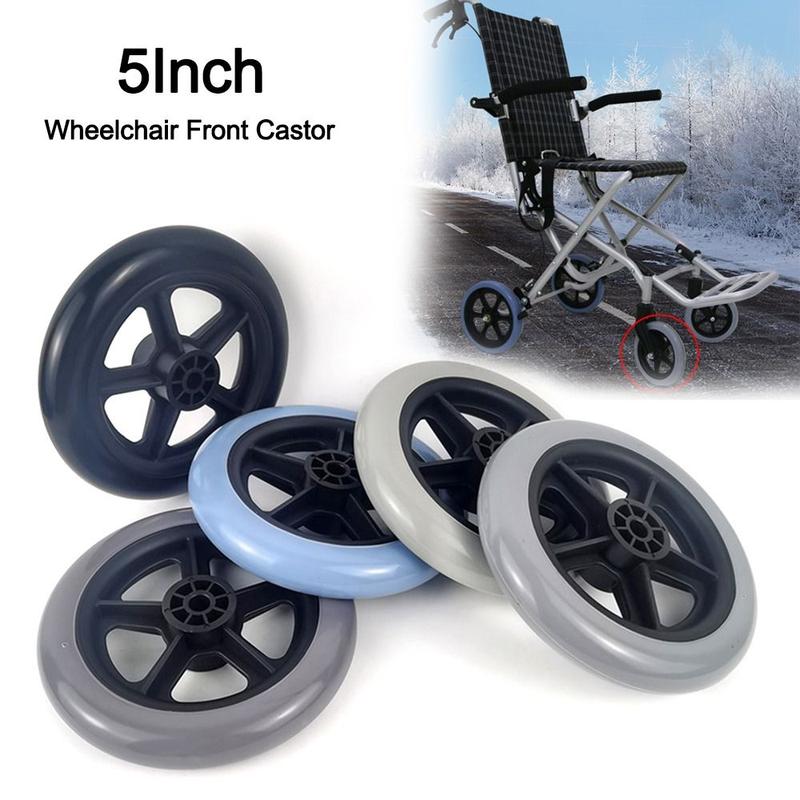 Product Introduction of Universal 5Inch Wheelchair Front Castor Anti Slip Replacement Shopping Cart Wheels Wear-resistant Travelling Trolley Caster Wheelchair Accessories 18