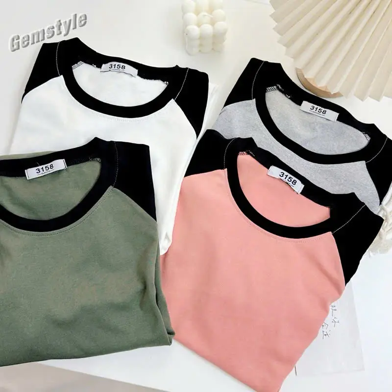 Áo thun 3158 Raglan TRƠN chất cotton khô thoáng mát, form rộng tay lỡ freesize < 56KG
