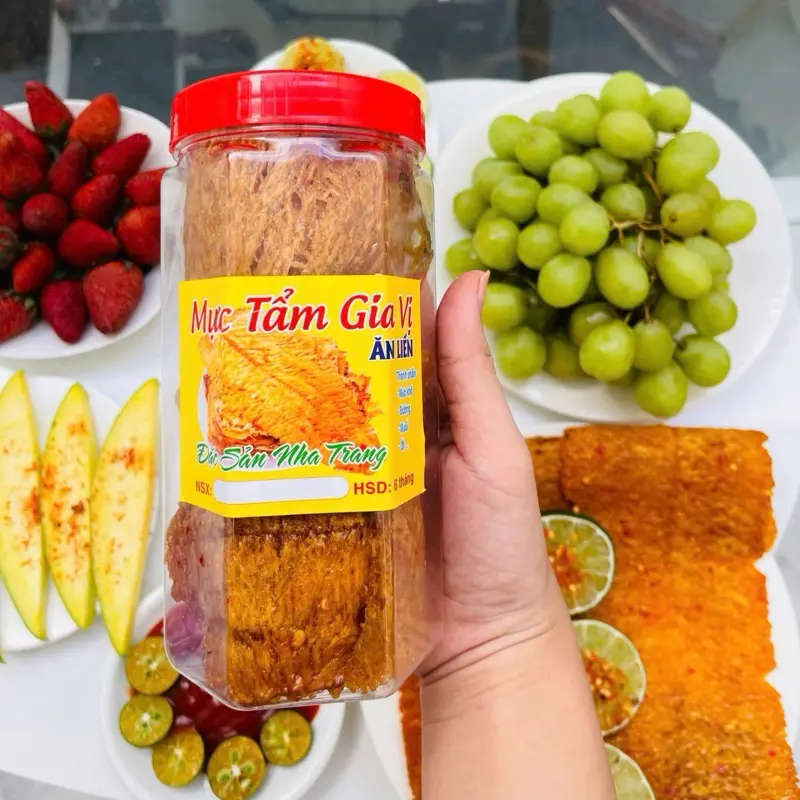 Mực cán tẩm gia vị ăn liền hủ 250g - Đặc sản Nha Trang 0