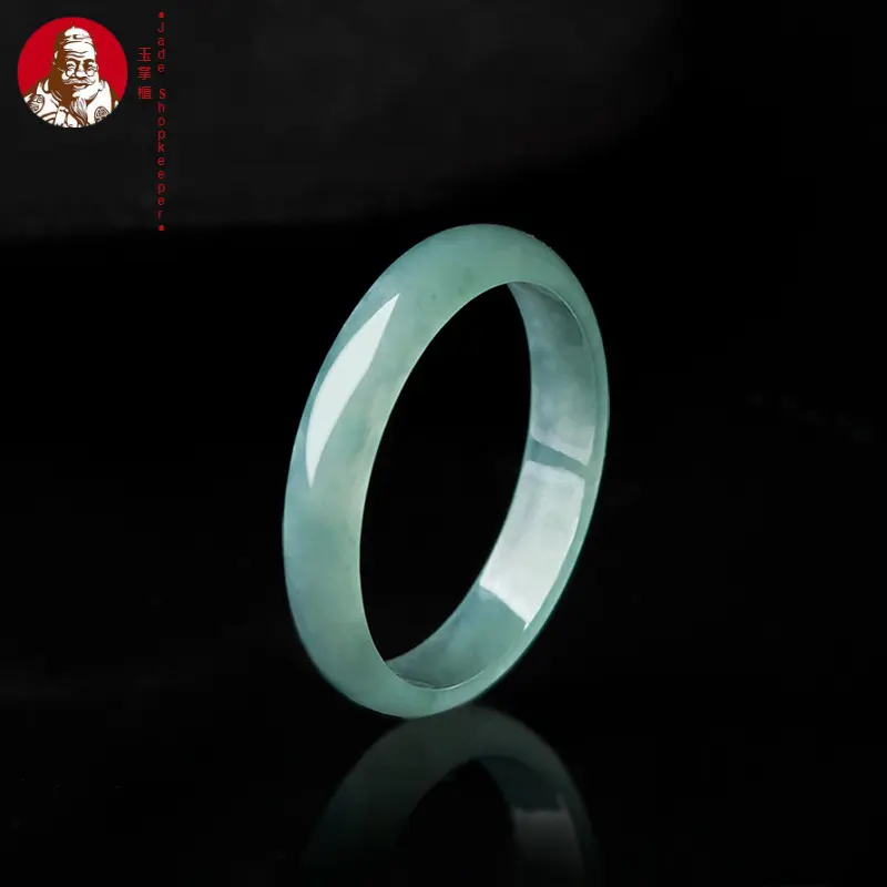 Laokeng - nhẫn nước xanh biển ngọc bích tự nhiên dành cho nam và nữ, nhẫn đôi, nhẫn ngọc bích băng