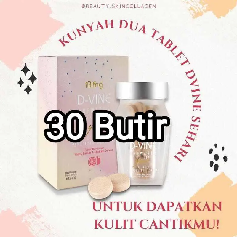 D VINE COLLAGEN ISI 30 BUTIR ORIGINAL CANDY DVINE COLLAGEN Pemutih Kulit Badan, D-VINE COLLAGEN ORIGINAL, DIVINE COLLAGEN ASLI