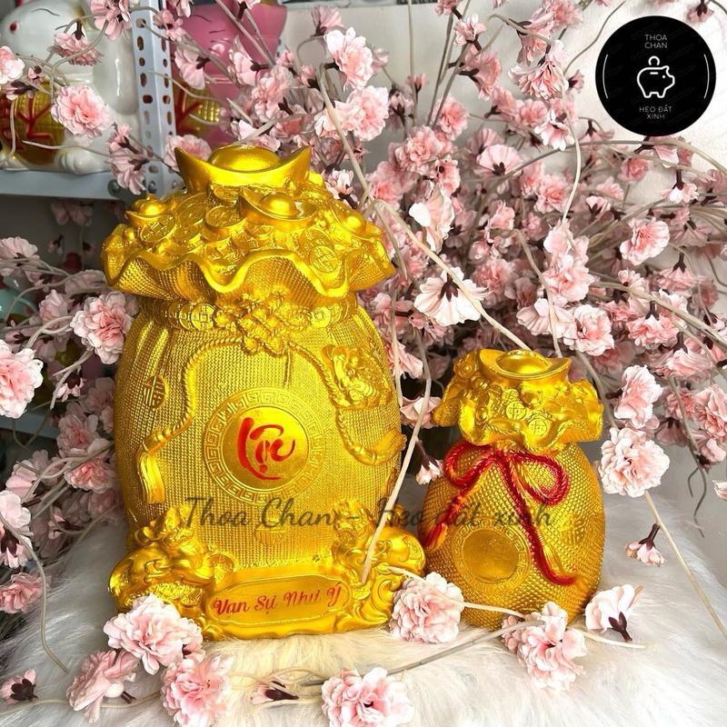 Hũ Vàng Tài Lộc size To đại tiết kiệm tiền decor trang trí quà tặng phong thủy thu hút Tài Lộc,... THOA CHAN - HEO ĐẤT XINH Decor Phòng Trang Trí Nhà Phòng Khách