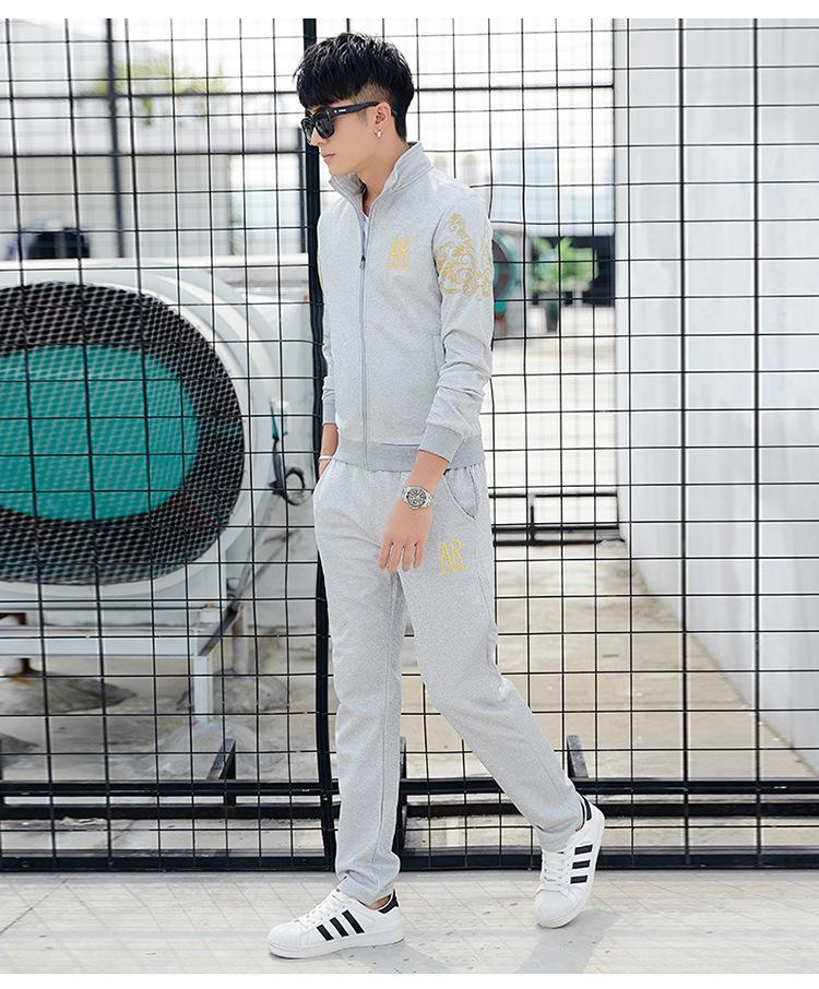 Product Introduction of Spring and Autumn New Men's Casual Sports Suit Youth Korean Fashion Trendy Long Baseball Uniform Large Size Coat 16