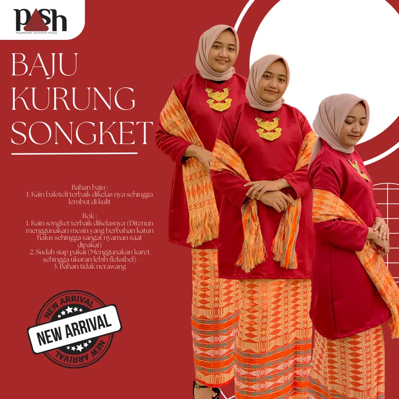 Songket PaSH - Set Baju Kurung Rok Songket dan Selendang | Baju Kurung Melayu Atasan Dress 3