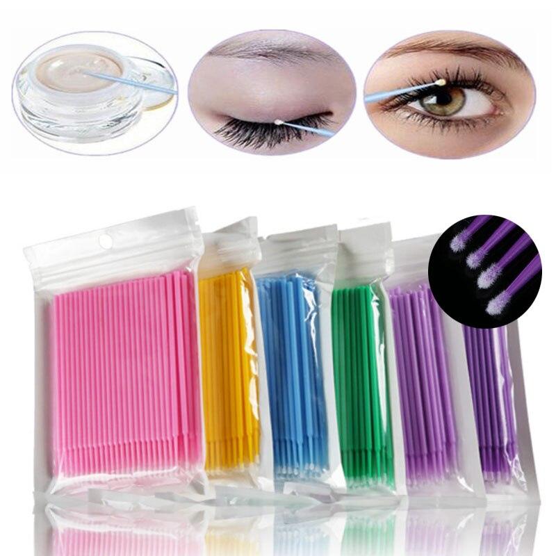 100pcs/lot Micro Make Up Brushes Eyelash Extension Eye Lash Glue ...