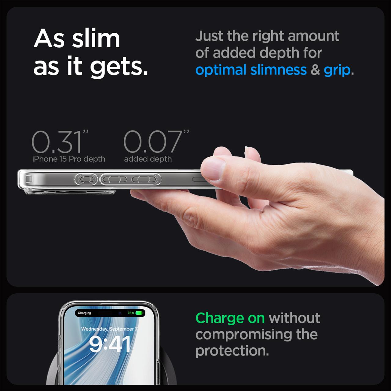 Case iPhone 15 Pro Max Plus Spigen Ultra Hybrid MagSafe Clear Casing