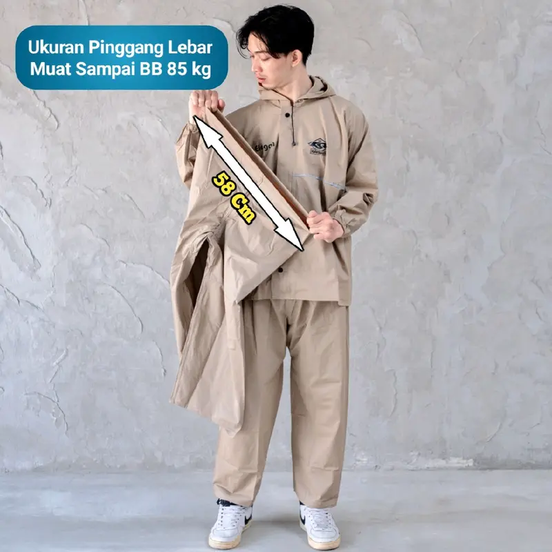 Jas Hujan Kaisar Full Press Sealing Pria Wanita Dewasa Terbaik Setelan Jaket Celana Anti Rembes 6