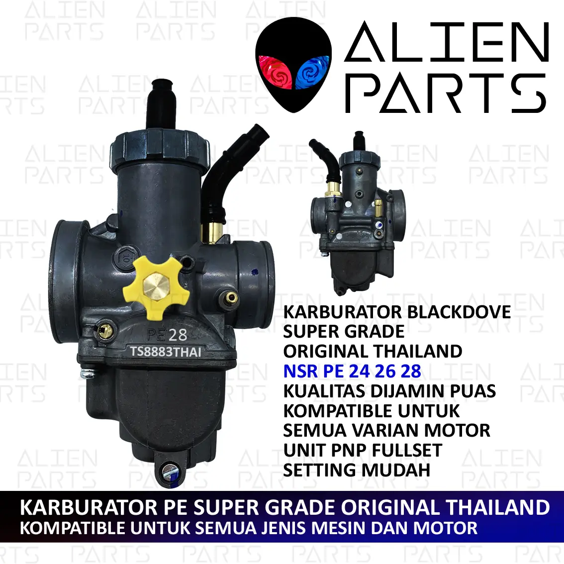 (BISA COD) KARBURATOR KEIHIN NSR DOVE PE 24 26 28 SKEP KUNINGAN KARBU PE28 PE26 PE24 BEAT VARIO MIO RX MX MEGAPRO KLX 125 110 GRAND SUPRA 125 X BYSON NVL NVA NINJA CBR GL PRO RR SOUL FI FU 150 SATRIA KEIHIN R 115 VIXION TIGER GL REVO MX VEGA Z ZR