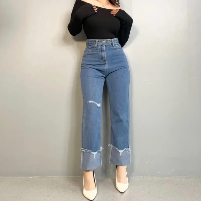 [LUXE.DLABEL] - 159 JEANS  | Celana Panjang Highwaist Wanita Jeans Wanita Polos Ripped Jeans Highwaist Wanita Skinny Jeans Highwaist Baggy Wideleg Jean 0