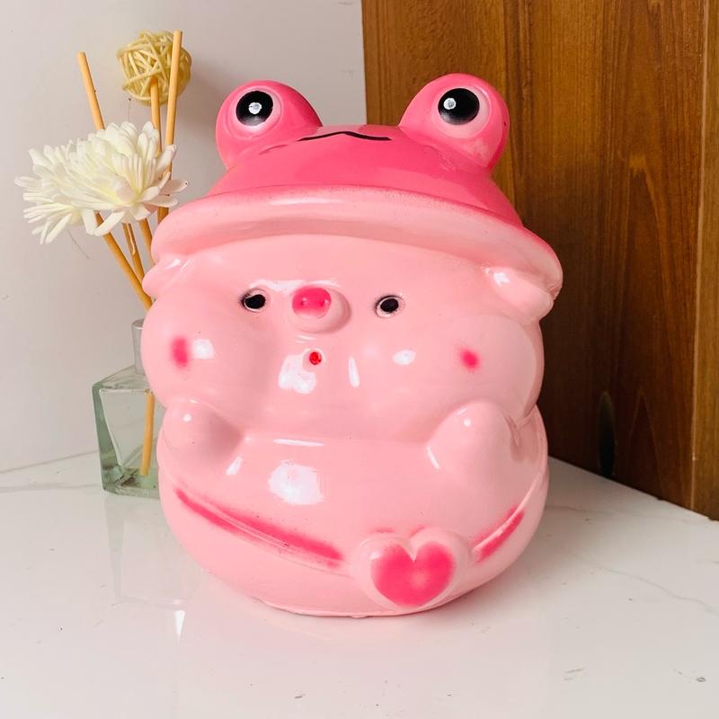 Heo đất tiết kiệm Mũ Ếch mini cute đáng yêu Ống Tiết Kiệm Ống Heo Đựng Tiền