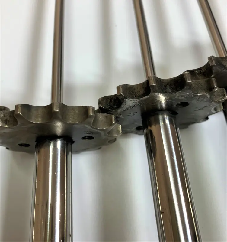 Xiên inox nướng thịt có bánh răng cho lò quay 3