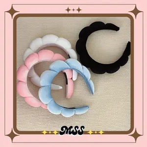 MSS (COD)  Bando Kerang Tebal  Bandana Awan Aksesoris Rambut Wanita Ikatrambut Awan Polos Lebar Empuk Rambut Headbands