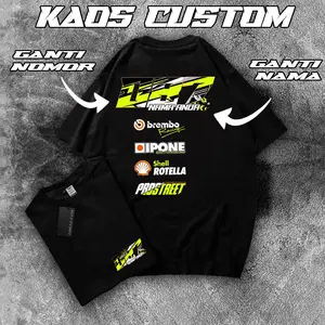 Kaos Distro CUSTOM RACING BISA REQUEST NAMA KAMU SENDIRI Desain racing Depan Belakang Bahan Cotton Combed Real 100%