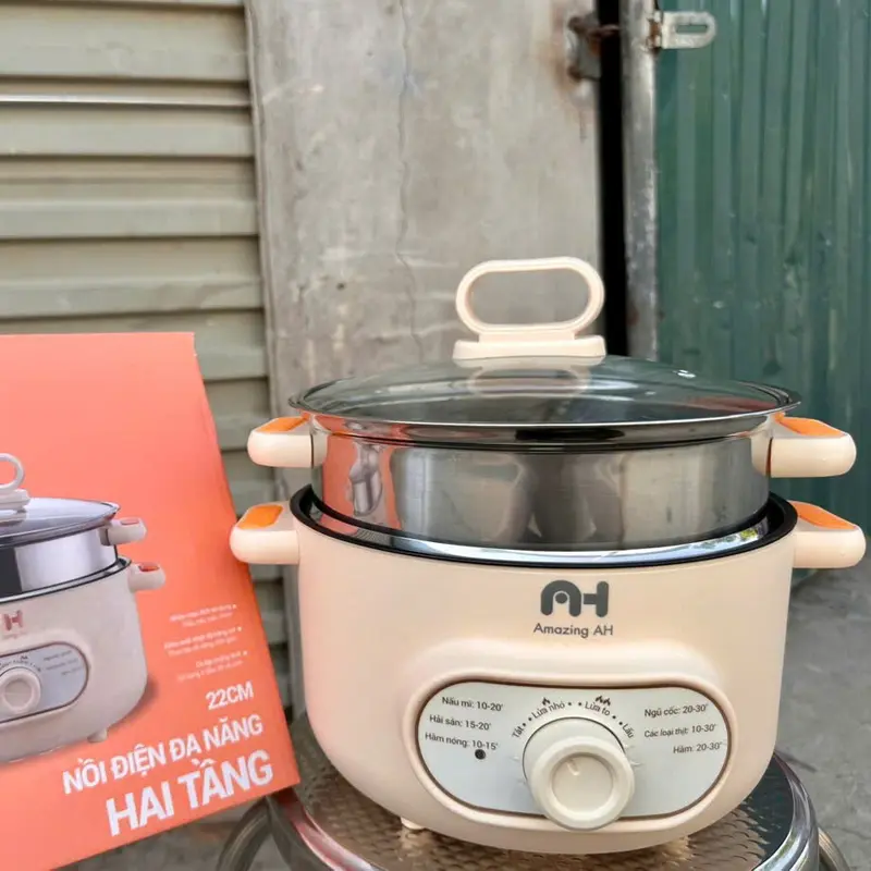E39_NỒI ĐIỆN ĐA NĂNG 2 TẦNG , DUNG TÍCH 2L CHỐNG DÍNH 8
