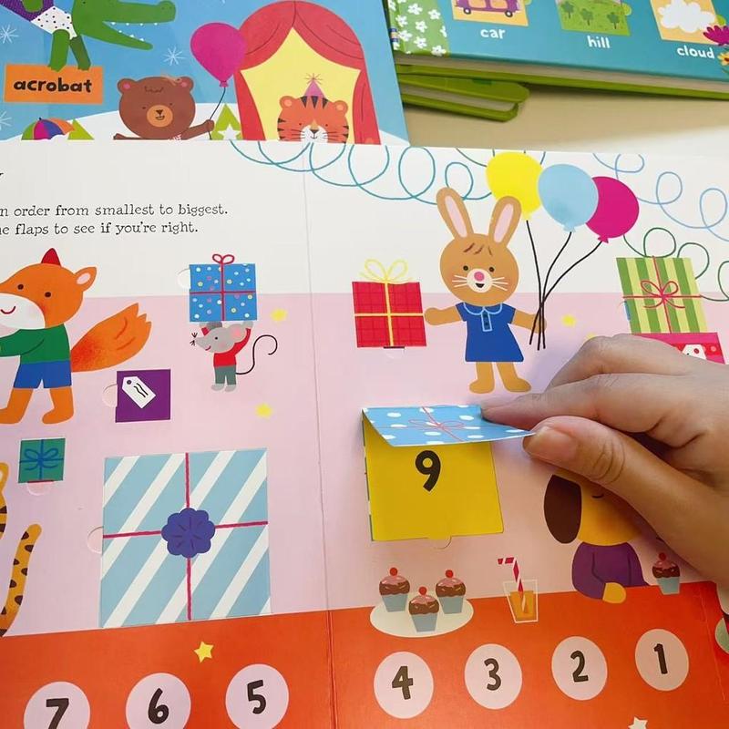 Product Introduction of Usborne Flap-the-Flap Series Books | Early Learning Children's Book | Number, Color, Word, Counting, Maths Learning 11