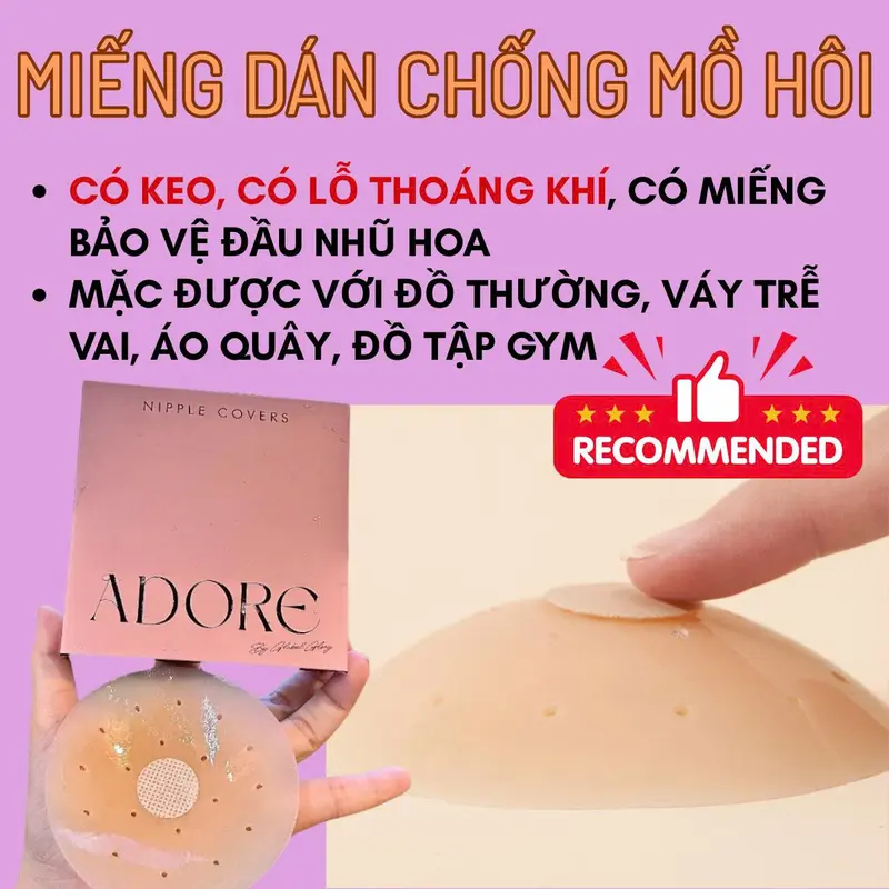[Adore x Flash sale] Combo mua 3 tặng 1 Miếng dán Silicone Cao Cấp, Siêu Mỏng, Mềm Mại, Sử Dụng Nhiều Lần Cao Su Nữ 2