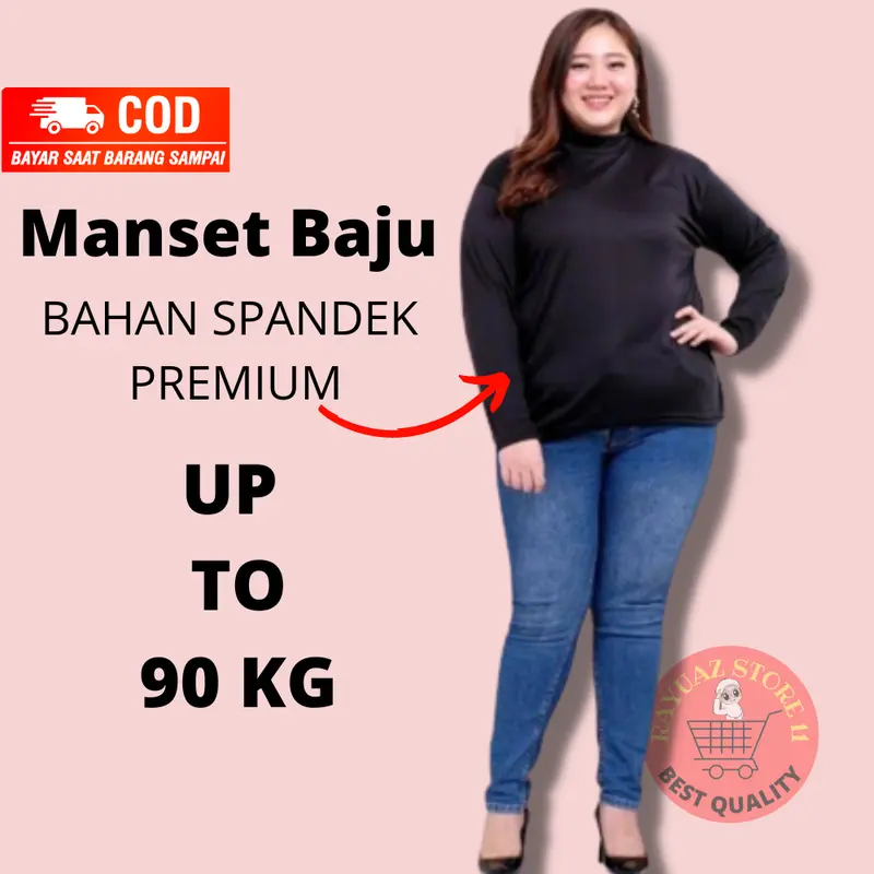 Manset baju Jumbo Lengan Panjang Kerah Turtleneck Dalaman Melar Nyaman Spandex Wanita Lembut Atasan Kaos Polos 5