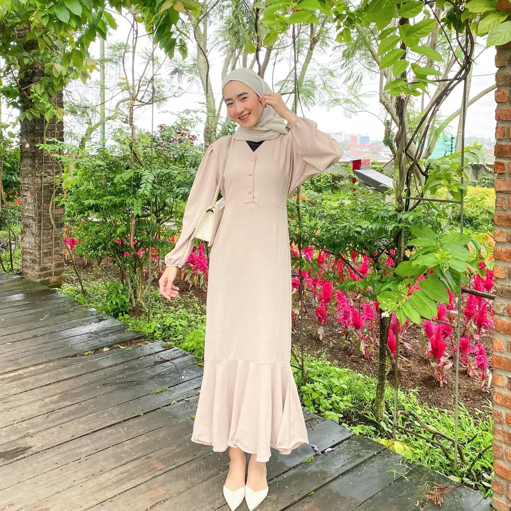 [𝗙𝗟𝗔𝗦𝗛 𝗦𝗔𝗟𝗘] Ayesha Dress Korean Style | Gamis Crinkle Wanita - Dress Idul Fitri Kekinian - Dress Wanita Murah