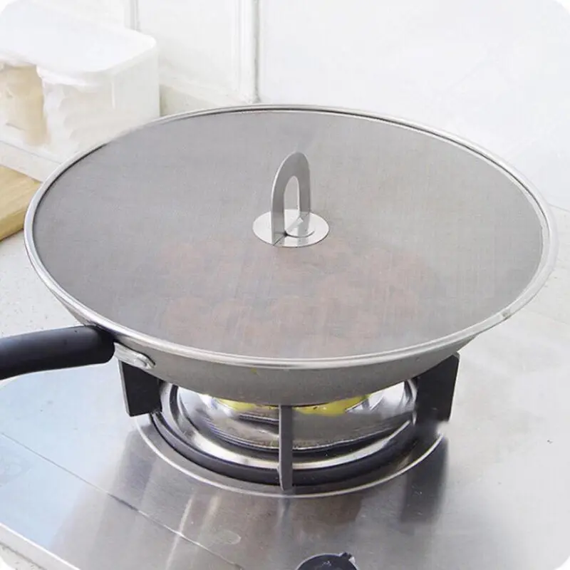 Lưới đậy chảo chống văng dầu mỡ inox ( núm cầm ) Kitchen 0