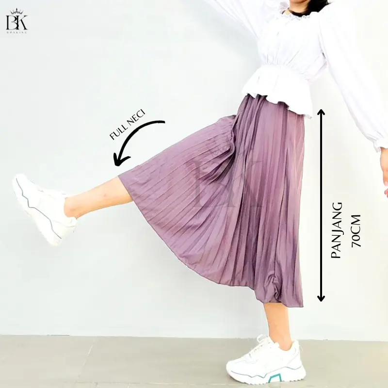 ROK PLISKET PENDEK 7/8 WANITA MODEL PAYUNG / ROK PLISKET MAYUNG PENDEK A-Line Dewasa
