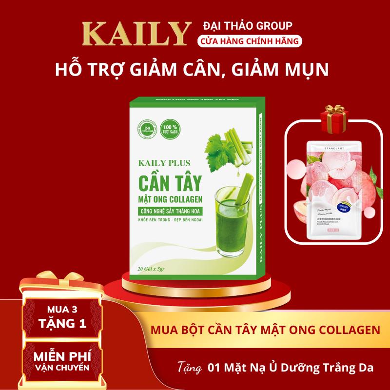 Nước Uống Detox - Bột Cần Tây Mật Ong Collagen (20 gói) - KAILY PLUS