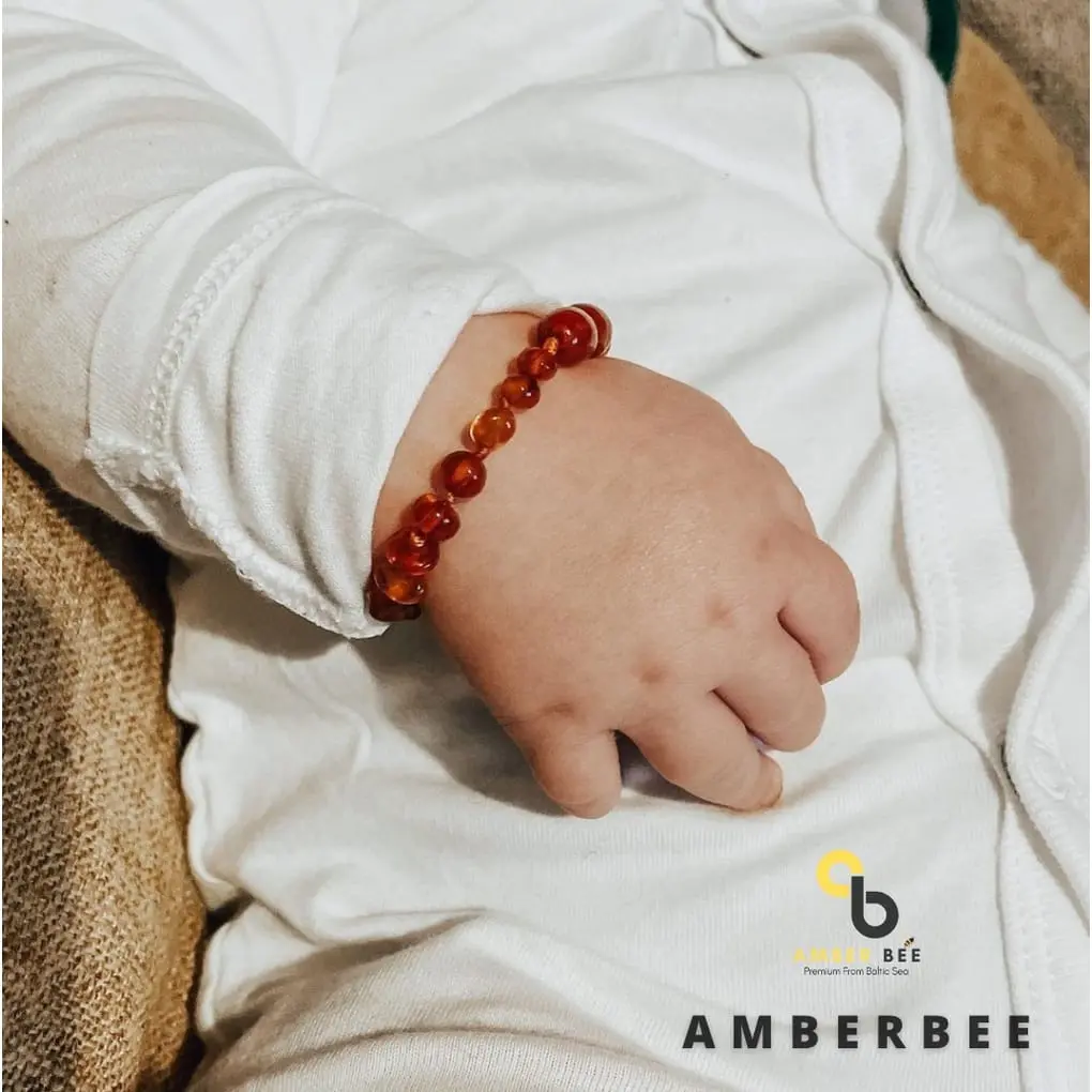 Gelang Amber Baltic Lithuania Balita & Anak Glossy Dark Cognac B136 By Amber Bee kalung gala kalung  gala