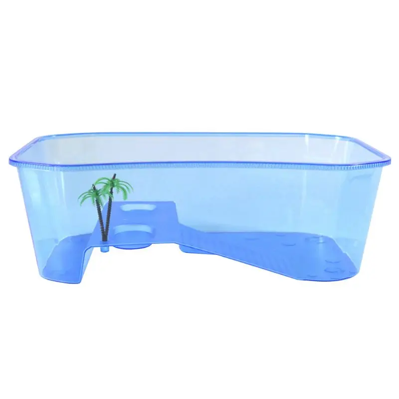 ZL Reptile for Turtle Vivarium Box Aquarium for Tank Breeding Box Reptile Habitat Tortoise Food Feeding Box with Basking Pl