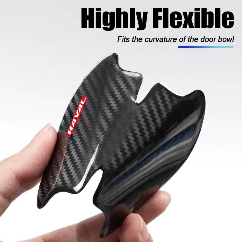 Car Door Carbon Fiber Protection Sticker Handle Film Door Bowl Protector For Haval H6 Jolion H2 H2s H1 H5 M4 H9 2023 2024 2025 Car Sticker 1