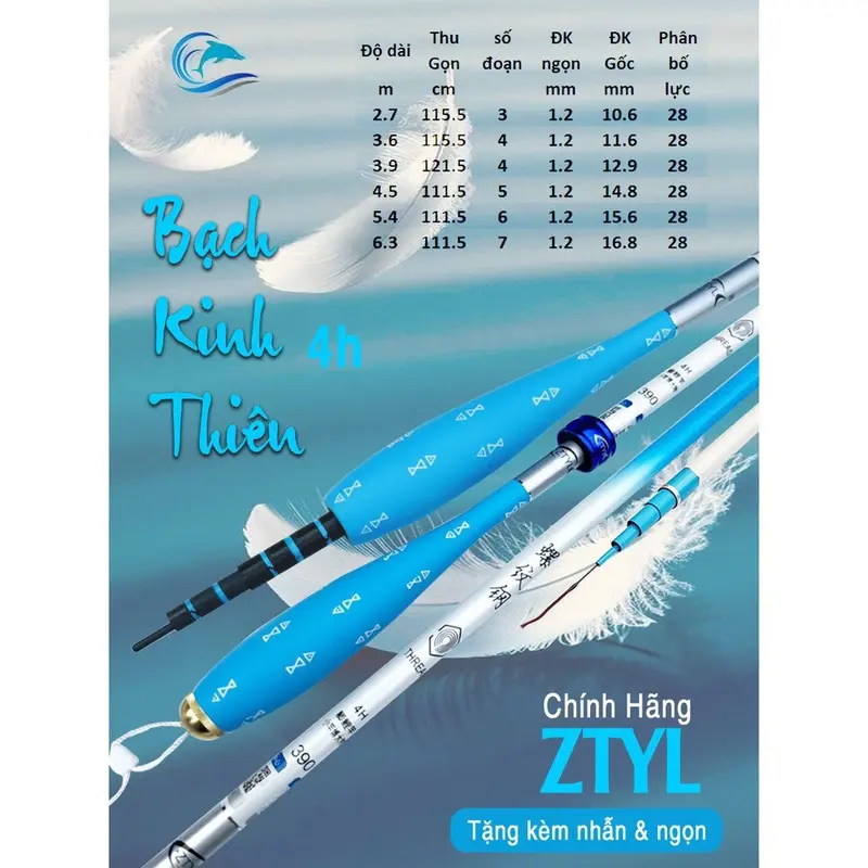 Cần Câu Đài Bạch Kinh Thiên 4H Cao Cấp  đủ 2 màu cho ae lựa chọn 1