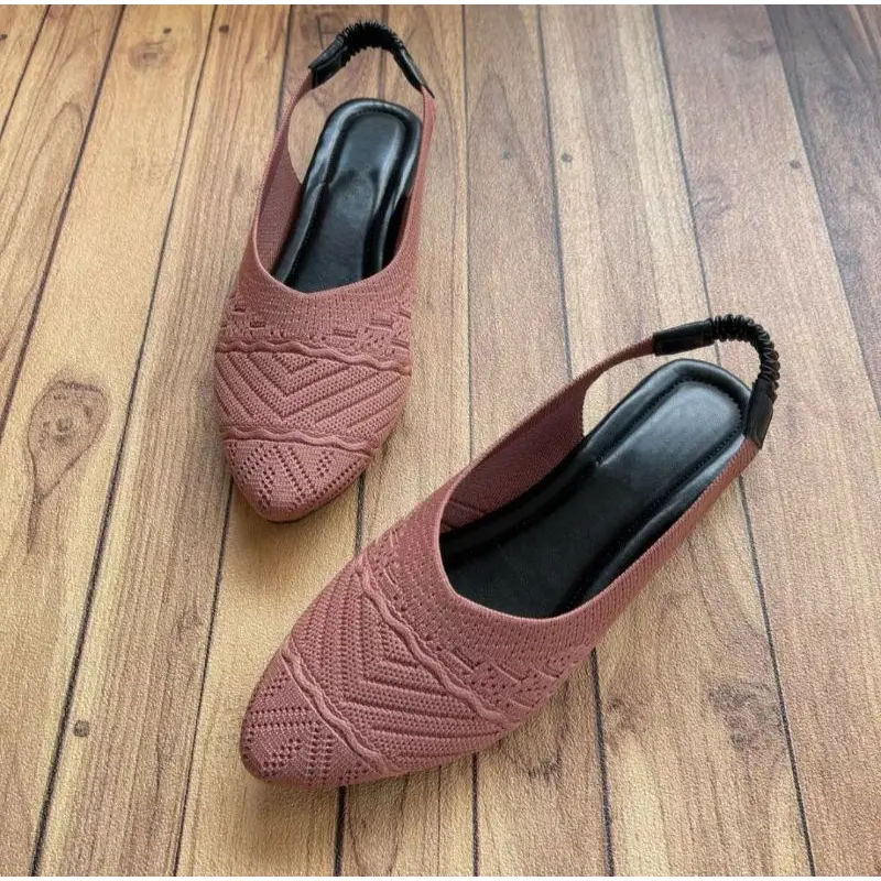 FLATSHOES WANITA RAJUT KARET BELAKANG 4