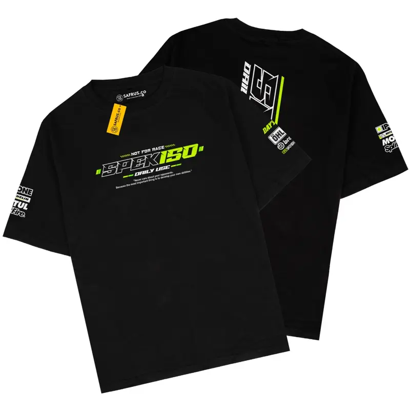 Beseldi - Kaos Baju Distro Racing Spek 150 150cc cc Daily Use Spek Harian Tshirt Racing Balap Otomotif Bengkel Motor Mobil Pakaian Unisex Atasan Pria Wanita Termurah Katun Combed 24s Sablon Digital Nyaman Standar Tangan 2