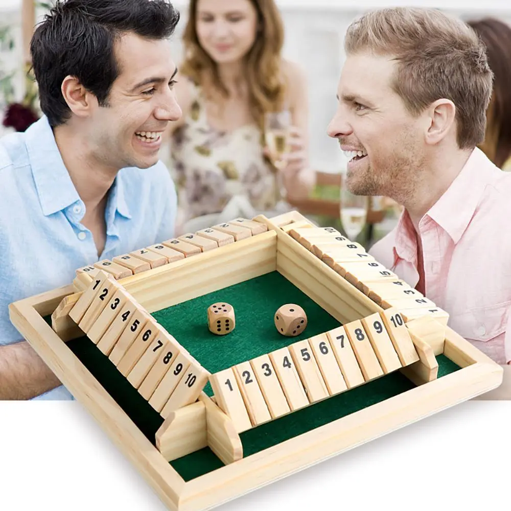 Wooden Backgammon Board Game, 1 Set Four-sided Number Board Game, Interactive Game Toy, Party Game Toy, Holiday Game Toy