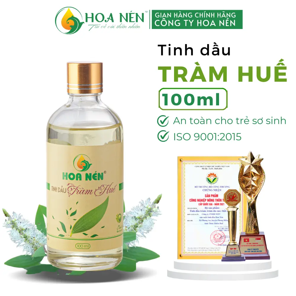 CHÍNH HÃNG - Tinh Dầu Tràm Huế Nguyên Chất 10ml - 100ml - Hoa Nén - Chăm sóc sức khỏe mẹ và bé. Cho Bé