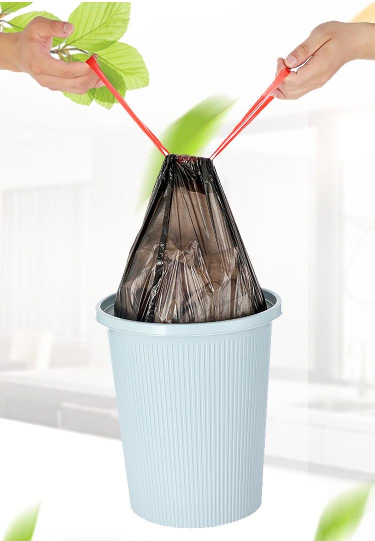 Product Introduction of trash bags "Thick Drawstring Garbage Bag" Portable Kitchen Special Large Black Leak-Proof Plastic Bag (TK Explosion-Proof · Tear-Resistant) 14