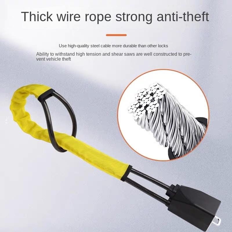 Motor Steering Wheel Lock Steel Cable Rope Lock Bold Car Anti-Theft Safety Belt Card Shackle Universal Car Lock 1