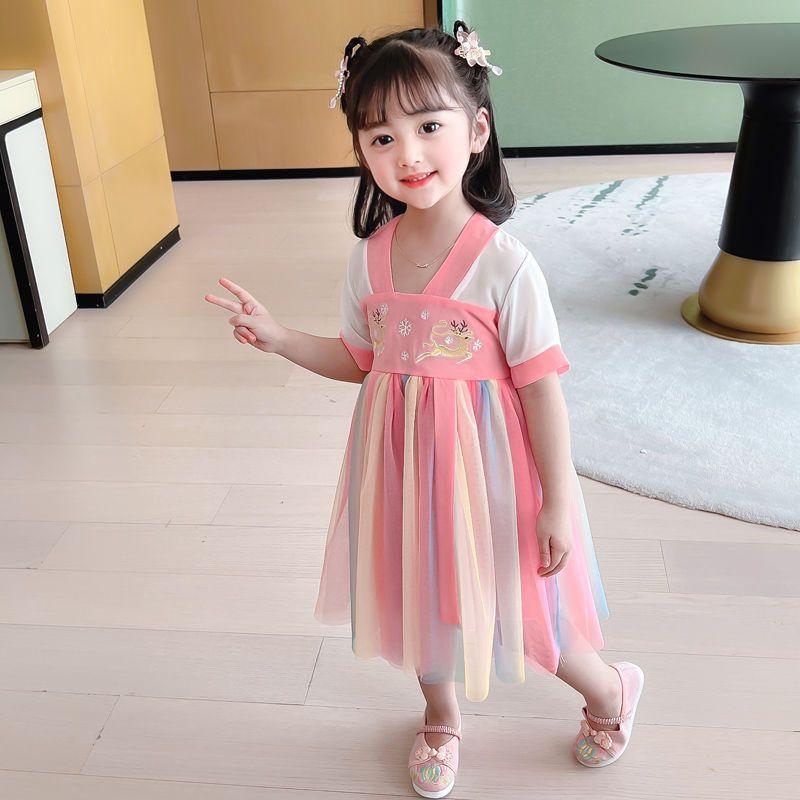 Product Introduction of Hanfu Girl's Thin Dress Tang Suit Summer Chinese Style Baby Children's Clothing 17