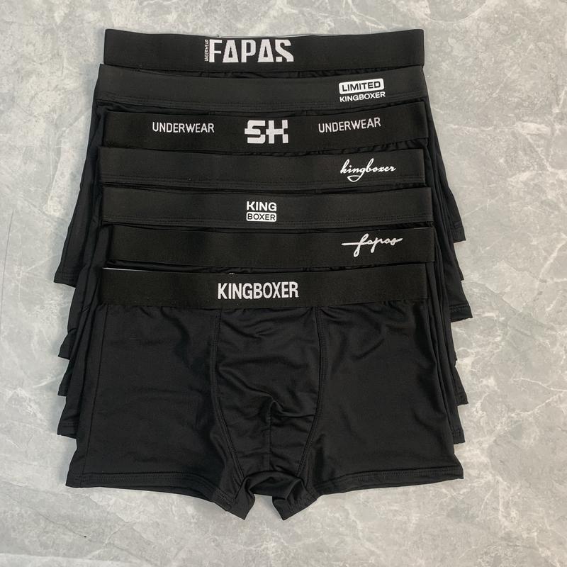 Combo 7,5 chiếc quần sịp mặc đủ 1 tuần quần Boxer nam thun lạnh co giãn 4 chiều kháng khuẩn quần lót nam Menswear full đen Có che tên sản phẩm