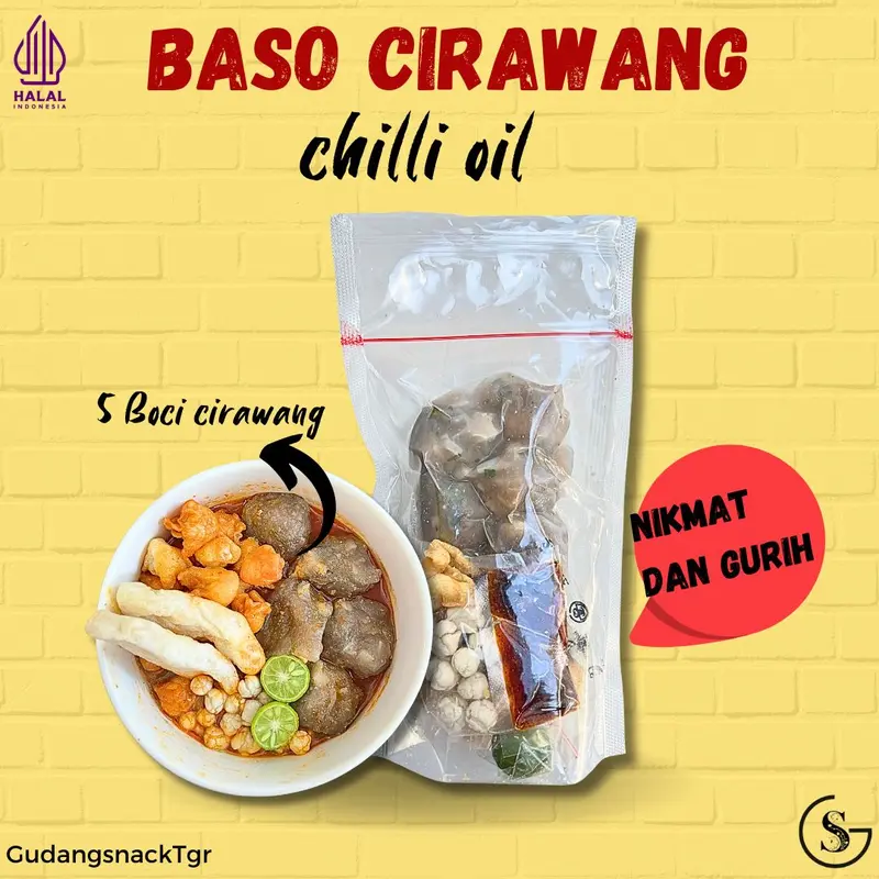1 BUNGKUS BASO CIRAWANG FOOD KALDU PEDAS Ayam Instan - EKONOMIS 3