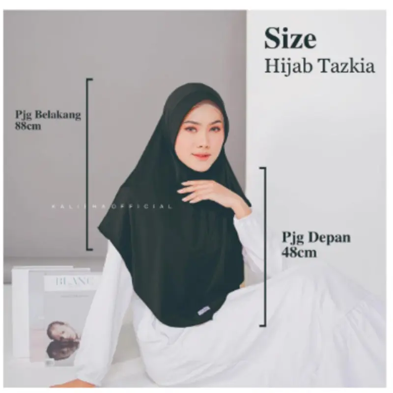 Kerudung Khimar Hijab Instan Jersey  Adem Polos Pet Tazkia Standar Cantik Panjang Simple Jilbab Muslim Daily Syari Wanita Terbaru 6