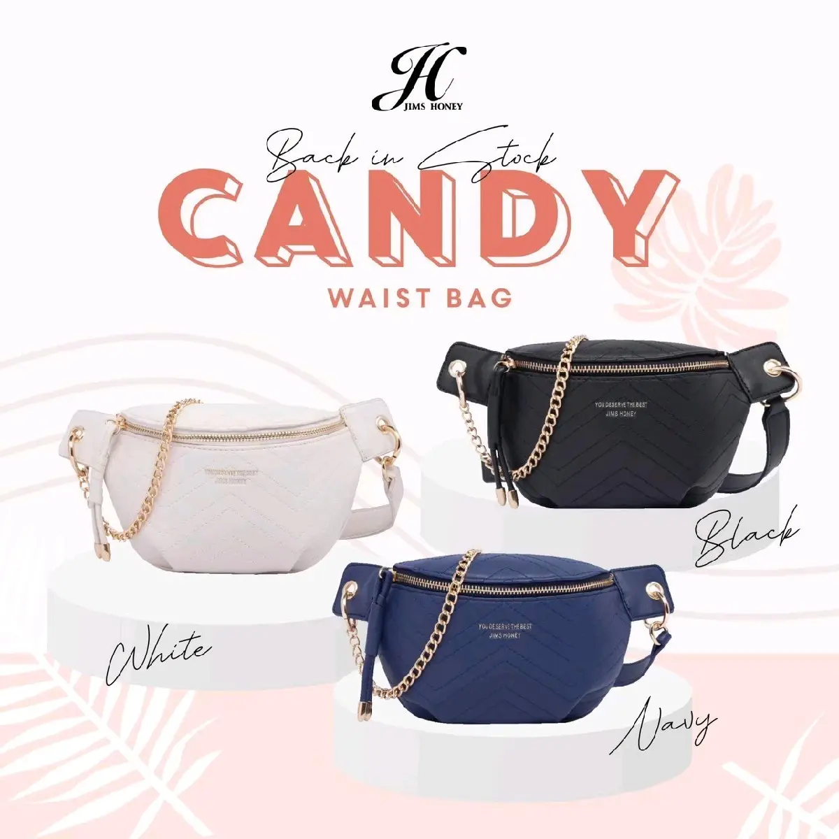 Tas wanita candy waist bag jimshoney selempang Kulit PU