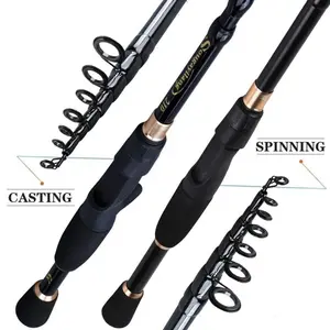 Joran Pancing Spinning IS, Tongkat Memancing Lemparan Berputar 1.8-2.4M untuk Bass Perjalanan Luar Ruangan, Alat Penangkap Ikan Air Laut dan Air Tawar