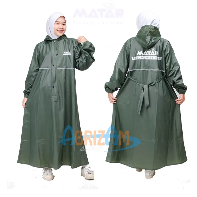 Jas Hujan Gamis Wanita Muslimah/ Jas Hujan Wanita By MATAR Dewasa Syari PVC Rust-Proof Raincoats outfit outdoor 1
